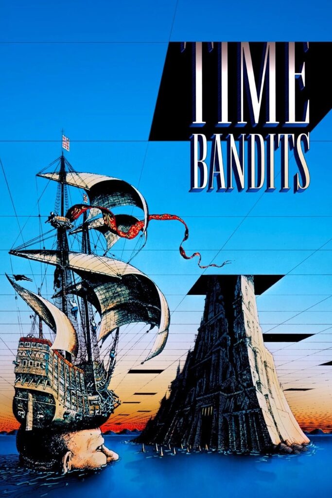 Time Bandits - 1981 - A giant walks towards an ominous castle wearing a boat on his head as a hat